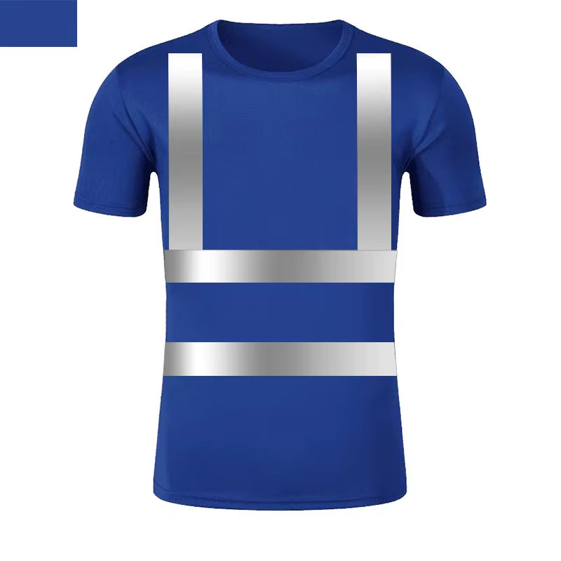 Reflective T-Shirt Outdoor Fluorescent High Visibility Safety Work Shirt Breathablet Shirt Vest Quick Dry Sports Night Walking