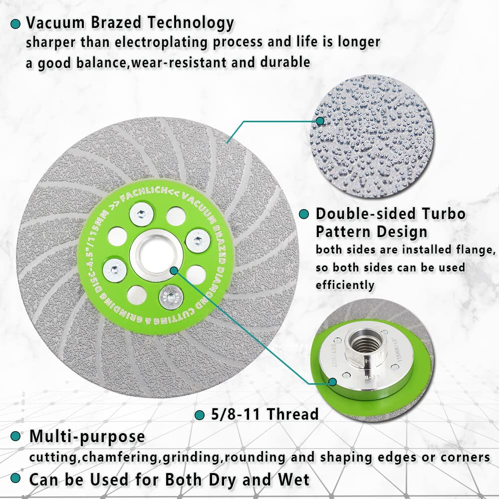 Ceramic Cutting Grinding Disc 4-1/2" Diamond Grinding Wheel for Beveling,Small Cuts,Grinding,Rounding Shaping Edges/Corners of Porcelain,Tile,Granite,Marble,Concrete