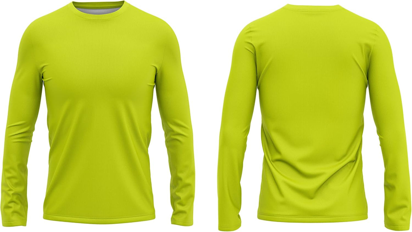 High Visibility Shirts for Men 100% Polyester UPF40+ Long Sleeve Safety Construction Work Shirts