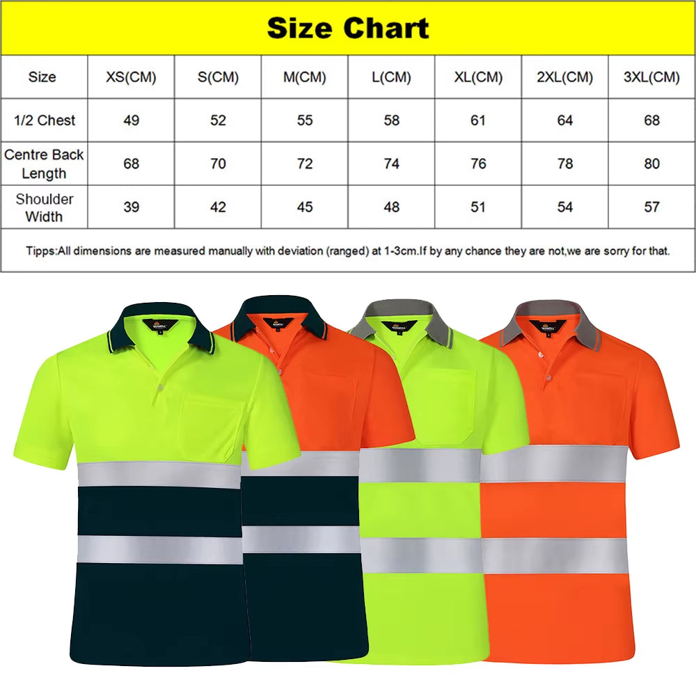 Reflective T Shirt Men High Visibility Reflective Safety Shirt Hi Vis Workwear Clothes Work Shop Shirt Men Mechanic