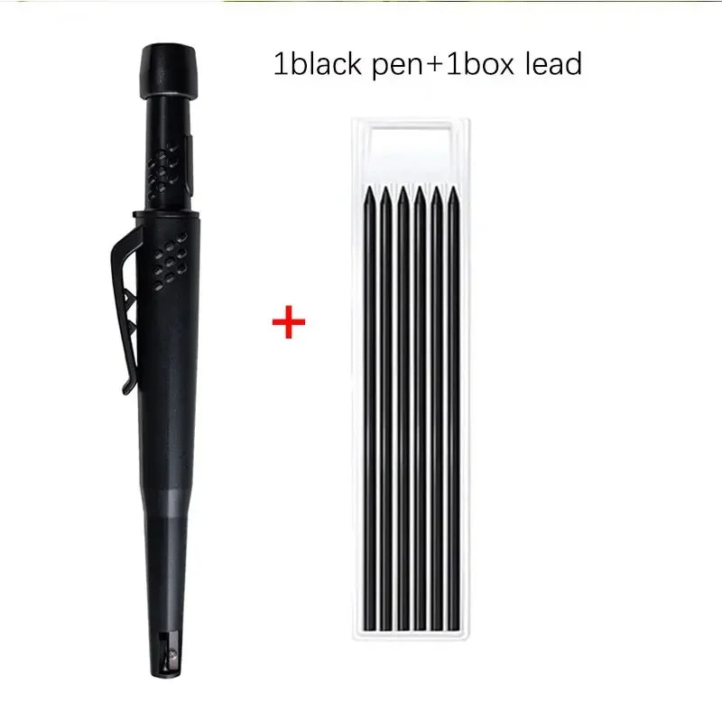 New 2-In-1 Solid Carpenter Pencils with Sharpener Carpenter 2.8Mm Solid Mechanical Pencils Marking Tools Construction/Carpenters