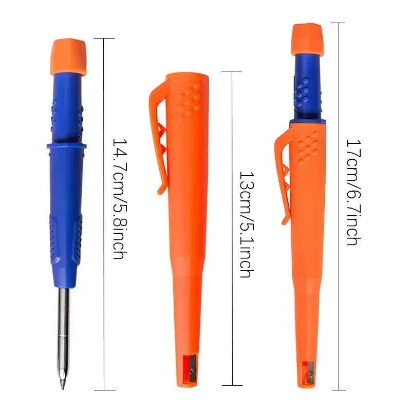 New 2-In-1 Solid Carpenter Pencils with Sharpener Carpenter 2.8Mm Solid Mechanical Pencils Marking Tools Construction/Carpenters