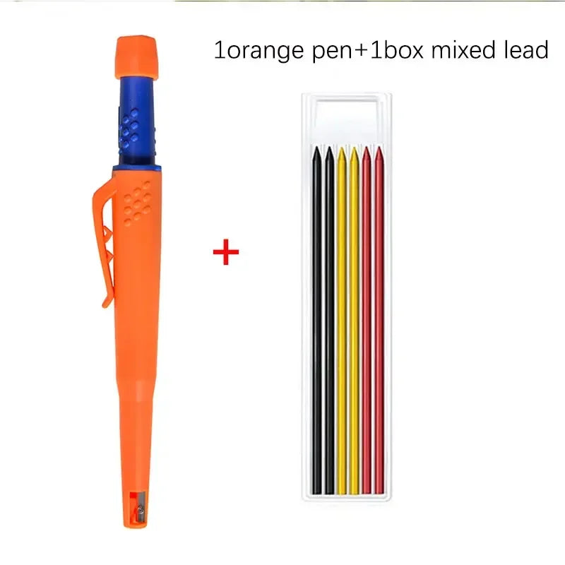 New 2-In-1 Solid Carpenter Pencils with Sharpener Carpenter 2.8Mm Solid Mechanical Pencils Marking Tools Construction/Carpenters