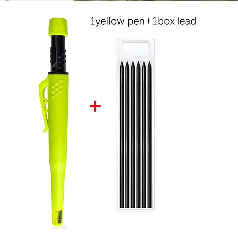 New 2-In-1 Solid Carpenter Pencils with Sharpener Carpenter 2.8Mm Solid Mechanical Pencils Marking Tools Construction/Carpenters