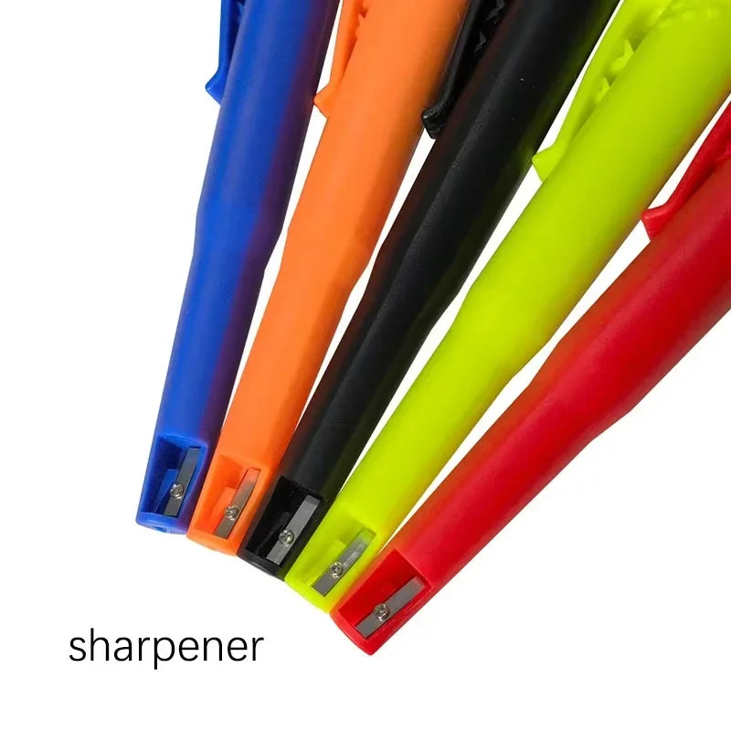 New 2-In-1 Solid Carpenter Pencils with Sharpener Carpenter 2.8Mm Solid Mechanical Pencils Marking Tools Construction/Carpenters