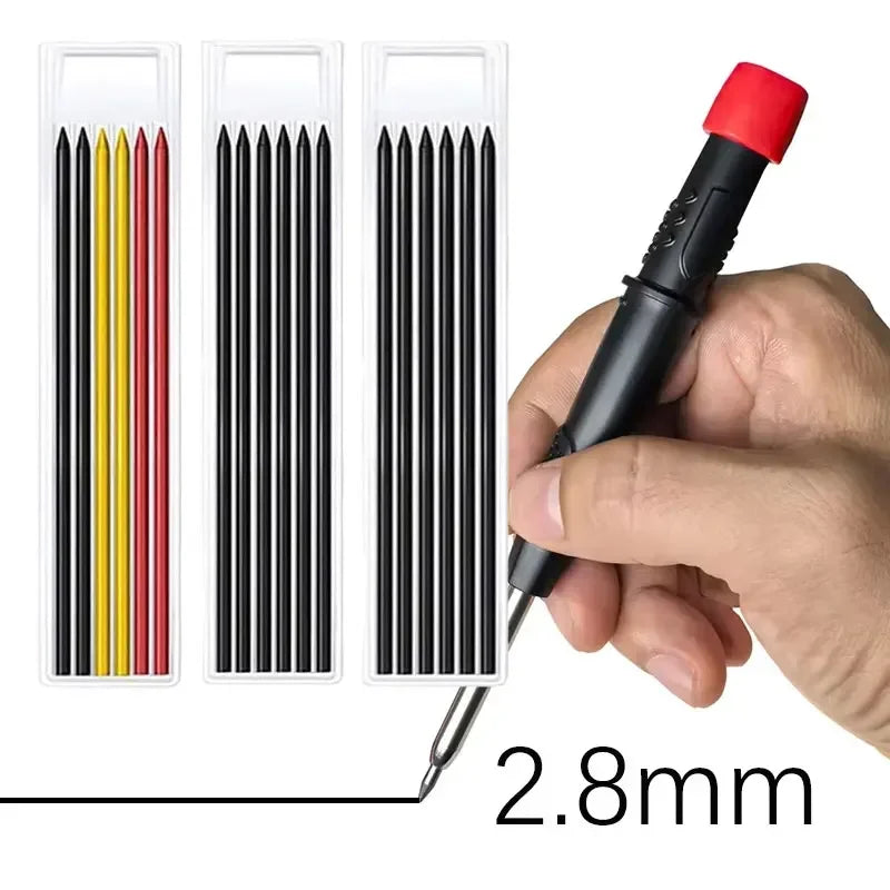 New 2-In-1 Solid Carpenter Pencils with Sharpener Carpenter 2.8Mm Solid Mechanical Pencils Marking Tools Construction/Carpenters