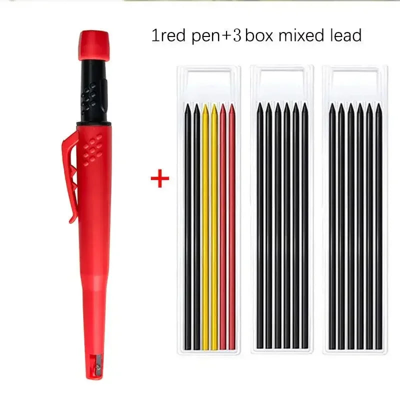 New 2-In-1 Solid Carpenter Pencils with Sharpener Carpenter 2.8Mm Solid Mechanical Pencils Marking Tools Construction/Carpenters