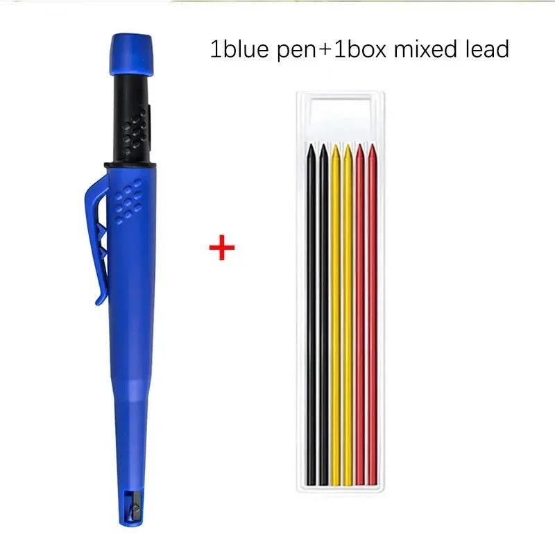 New 2-In-1 Solid Carpenter Pencils with Sharpener Carpenter 2.8Mm Solid Mechanical Pencils Marking Tools Construction/Carpenters