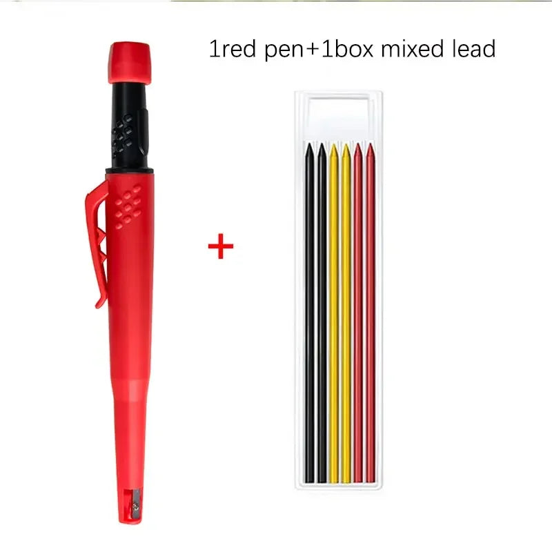 New 2-In-1 Solid Carpenter Pencils with Sharpener Carpenter 2.8Mm Solid Mechanical Pencils Marking Tools Construction/Carpenters