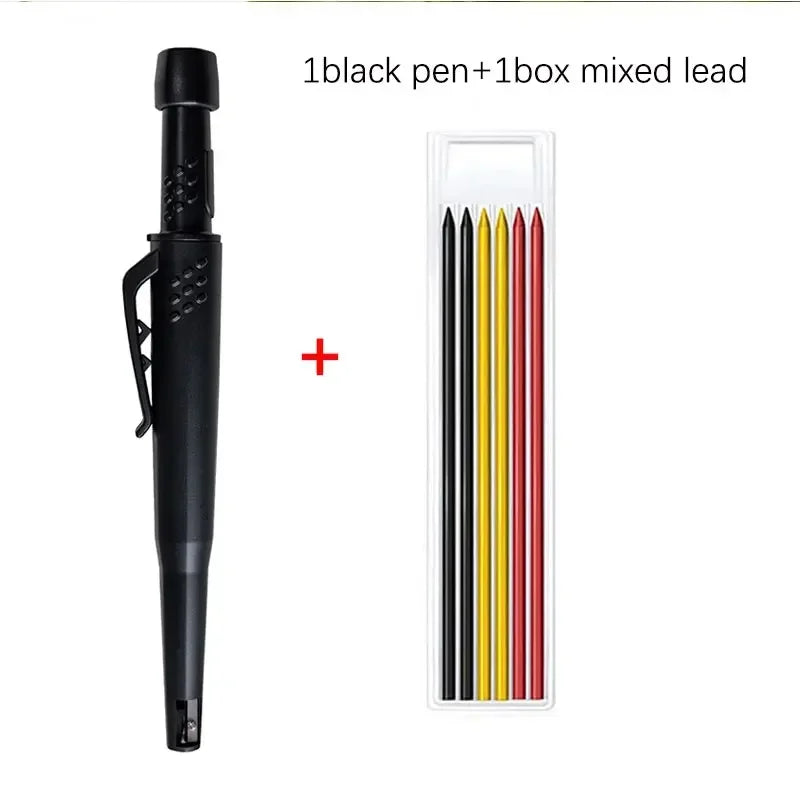 New 2-In-1 Solid Carpenter Pencils with Sharpener Carpenter 2.8Mm Solid Mechanical Pencils Marking Tools Construction/Carpenters