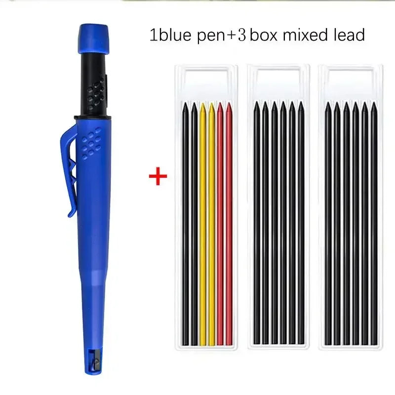 New 2-In-1 Solid Carpenter Pencils with Sharpener Carpenter 2.8Mm Solid Mechanical Pencils Marking Tools Construction/Carpenters