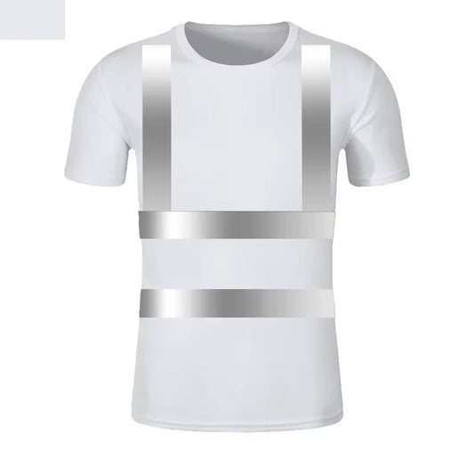 Reflective T-Shirt Outdoor Fluorescent High Visibility Safety Work Shirt Breathablet Shirt Vest Quick Dry Sports Night Walking