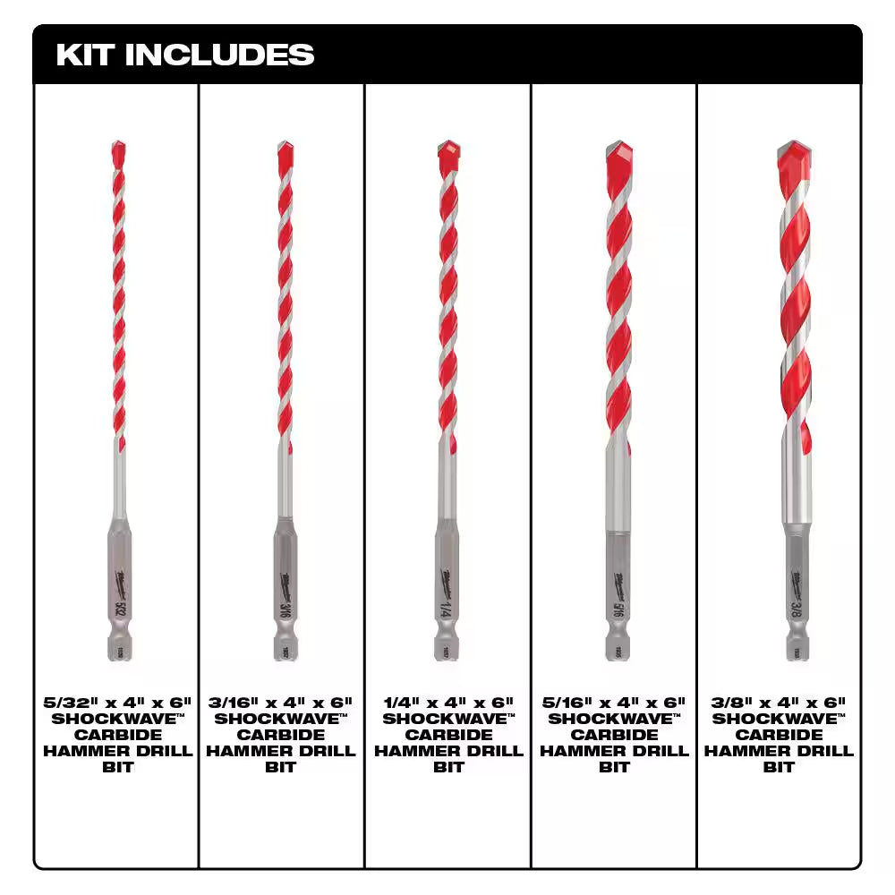 SHOCKWAVE Carbide Multi-Material Drill Bits Set (10-Pack)